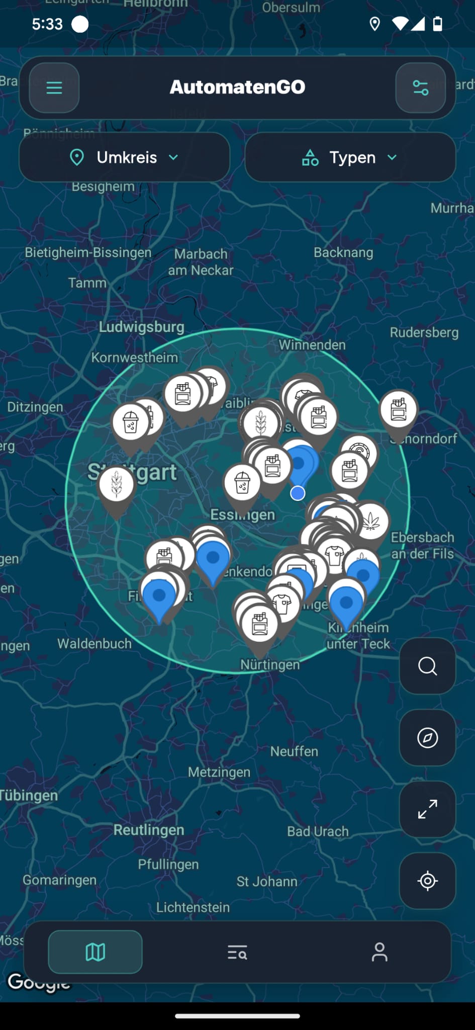 AutomatenFinder Mobile App - iOS & Android App