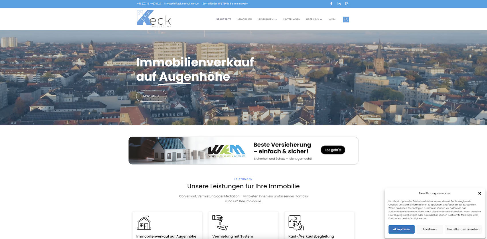 Immobilien Website - Moderne Plattform für Immobilienmakler